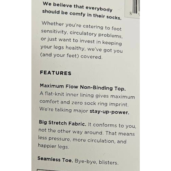 Non-Binding Knee Length Women's Pack Of 2 Circulatory‎ Socks White Size Medium - Picture 7 of 7